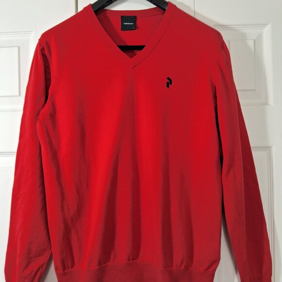 Peak Performance Red V-neck Casual Women Sweater - Picture 2 of 11